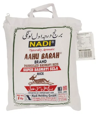 Produktbild von Nadi Aahu Barah Super Basmati Sella Reis 5 kg | Parboiled Basmati Reis