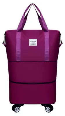 Produktbild von Koffer mit Rädern, erweiterbar, faltbar, abnehmbare Reisetasche mit Rollen, Handgepäck, große Seesack, 55,9 x 35,6 x 22,9 cm, Gepäck, Handgepäck mit Gutschein (Hot Pink, Einheitsgröße)
