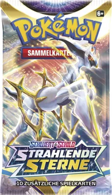 A Pokemon trading card booster pack with artwork of the Pokemon Arceus.