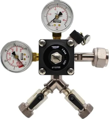 Produktbild von CO² Premium Druckminderer 2-leitig 3 Bar TOF
