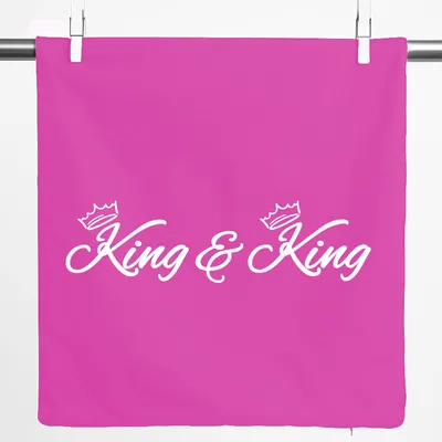 Produktbild von Huuraa Kissenbezug King Paar Krone 40x40cm Fuchsia Baumwolle Dekokissenbezug Geschenkidee