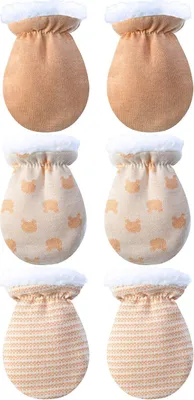Produktbild von 3 Paare Baby Fäustling Handschuhe Warme Baumwoll Handschuhe Baby Jungen Mädchen Winter Handschuhe Säugling Neugeborenen Wolle Gefüttert Handschuhe für 0-12 Monate (Farbe A)