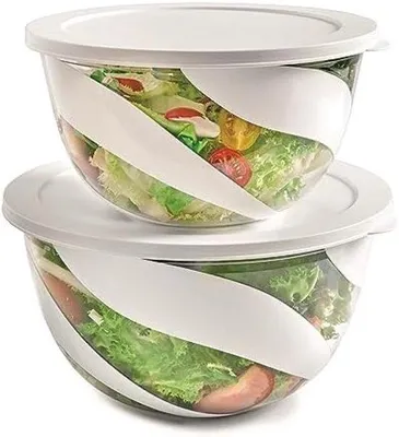 Produktbild von Salatschüssel Set 2-teilig Weiß BPA-frei