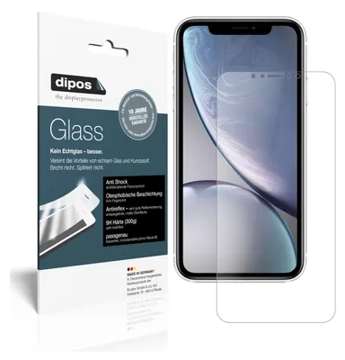 Produktbild von 2x Schutzfolie für Apple iPhone XR matt - Anti-Shock 9H Folie dipos Glass