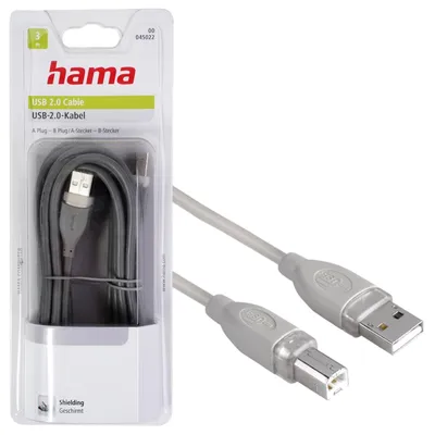Image de Hama Câble USB 2.0 blindé gris 3,00 m