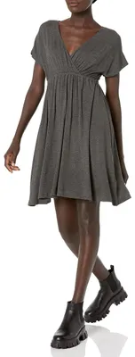 Produktbild von A. Essentials Damen Surplice-Kleid (Erhältlich in Übergröße), Dunkelgrau Meliert