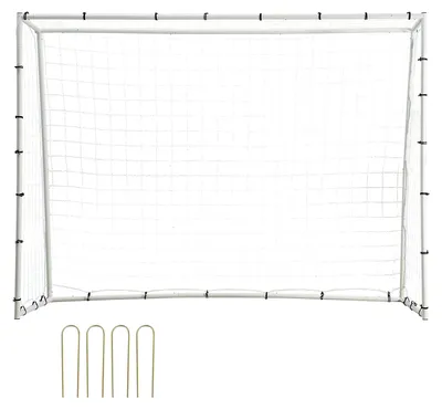 Produktbild von Fußball Rebound Netze Tragbares Prellwand Fußball 242 x 92 x 184 cm, Rebounder Fußball Rückprallnetz Eisenrohr & PE-Netz Kinder & Jugendliche Verstellbar Fußballtor Rebounder Kicker Weiß