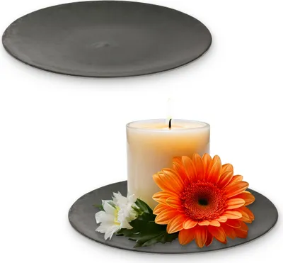 Produktbild von Deko-Teller 22 cm 2er Set in schwarz für drinnen & draußen