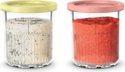 Produktbild von Ninja Dessert Behälter kompatibel mit NC501EU, Transparent/Rosa Gelb