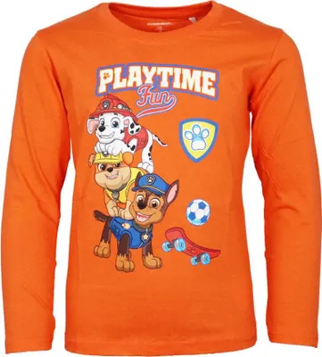 Produktbild von Paw Patrol Chase Rubble Jungen Kinder langarm Shirt – Orange / 128