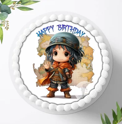 Produktbild von Für die Geburtstags Torte ein Tortenaufleger, Zuckerbild mit dem Motiv: Piraten, Essbares Foto für Torten, Fondant, Ø 20cm, 2275z