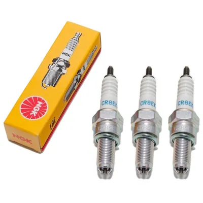Image de NGK Jeu de bougies d'allumage 3x CR8EK bougie d'allumage antiparasitée, filetage long 19,0mm Ø 10,0mm électrode de masse 2, 3478