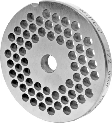 Produktbild von Fleischwolfscheibe, Lochscheibe aus Inox-Stahl Größe 22 in 6,0 mm Bohrung von WOLFCUT