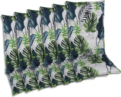 Produktbild von GO-DE Textil, Sesselauflage Hochlehner, 6er-Set, Farbe: grün, Maße ca.: 120 cm x 50 cm x 7 cm