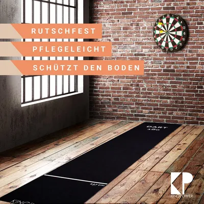Image de Tapis Paillet de Fléchettes Tournoi Fléchettes Dart 290x60cm Noir Kingpower