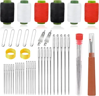 Produktbild von 42-teiliges Nähnadeln-Set mit großem Öhr und Einfädler