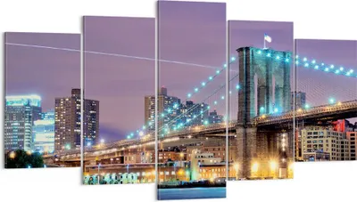 Produktbild von Bild auf Leinwand - Leinwandbild - Metropole Fluss Brücke Geschichte - 160x85cm - Wand Bild - Wanddeko - Leinwanddruck - Bilder - Kunstdruck - Leinwand bilder - Wandkunst - EA160x85-2600