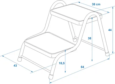 Produktbild von Trittstufe Stahl für Wohnwagen – Doppeltrittstufe – Ideale Trittstufe für Wohnmobil rutschfester Tritt 38x26cm