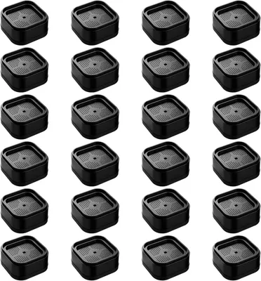 Produktbild von 24 Stück stapelbare Möbelerhöhungen, 3,5 cm höhenverstellbare Möbelfüße in Schwarz