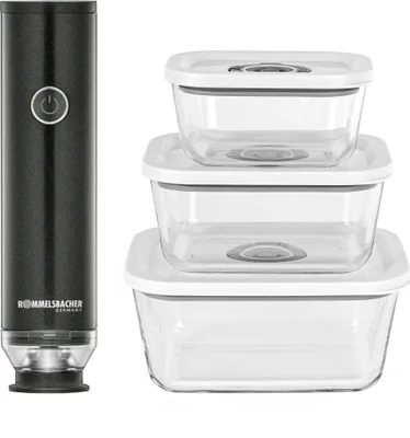 Image de ROMMELSBACHER Kit de mise sous vide manuel VAC 253/S, Couleur:Noir
