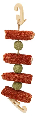 Produktbild von Hängendes Kauspielzeug für Kaninchen mit 2 Haken, Zähneknirschen, Kaugrasball für Kaninchen, Hamster, Meerschweinchen