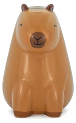 Capybara Mini Vase aus Dolomit, Orange-Braun, 1 St.