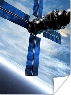 Produktbild von MuchoWow® Poster Erde - Weltraum - Satellit 90x120 cm - Wohnzimmer