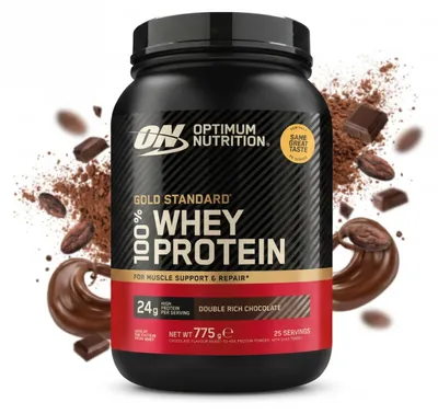 Produktbild von Optimum Nutrition 100% Whey Gold Standard (768g) Double Rich Chocolate - Eiweiße - Molkenprotein-Mischung