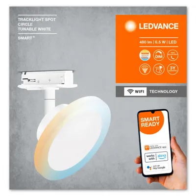 Produktbild von LEDVANCE LED Spot SMART+ TRACKLIGHT CIRCLE White TW Dimmbar Tunable White, Kalt-zu-Warm-Farbwechsel 4058075759749