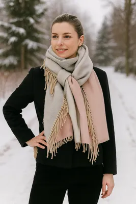 Produktbild von Winterschal Wendeschal in rosa-grau,  Italy von collezione alessandro