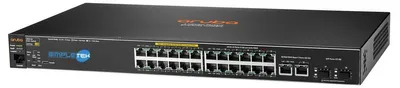 Obrázek produktu pro HPE Aruba Networking Aruba 2530 24 PoE+, Řízený, L2, Fast Ethernet (10/100), Podpora napájení po Ethernetu (PoE), Instalace do racku, Montovatelné na zeď