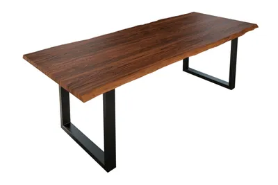 Produktbild von Esstisch Baumkante massiv Akazie nougat 240 x 100 cm schwarz LAUREN