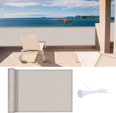 Obrázek produktu pro Balkonová zástěna z HDPE, 0,8 x 4 m, odolná proti UV záření, taupe, venkovní použití, zahrada