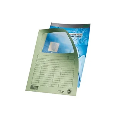 Immagine prodotto di Cartella LEITZ, DIN A4, in cartone, con finestra, bianco 160 g/m², sezione superiore con griglia di stampa iscrivibile, visibile