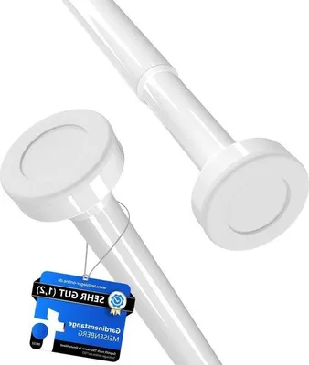 Image de Barre de douche télescopique 90-160 cm, acier inoxydable blanc