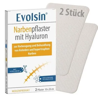 Produktbild von Evolsin Narbenpflaster mit Hyaluron 10x20 cm 2 St