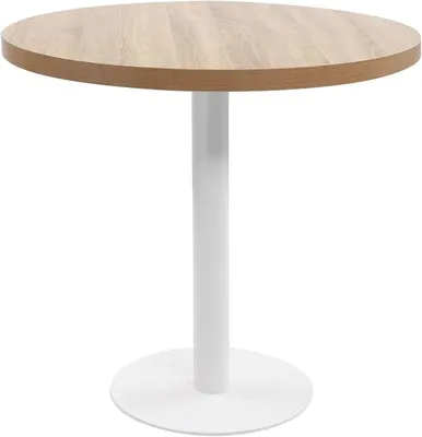 Produktbild von Bistrotisch Hellbraun 80 cm MDF Bartisch Set Stehtisch Holz Hochtisch