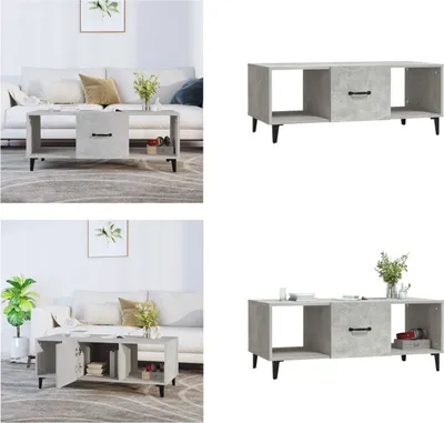 Produktbild von vidaXL Couchtisch Betongrau 102x50x40 cm Holzwerkstoff - Couchtisch - Couchtische - Beistelltisch - Sofatisch