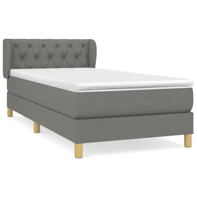 Produktbild von Boxspringbett mit Matratze Dunkelgrau 80x200 cm Stoff