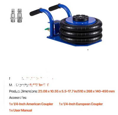 Image de Cric hydraulique, capacité de 3 tonnes, système de levage rapide, modèle 3T bleu