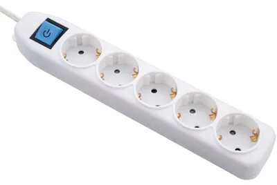 Obrázek produktu pro Electraline 52511, zásuvková lišta s 5 zásuvkami a vypínačem, kabel 1,5 m, bílá