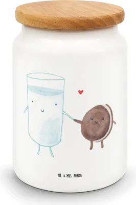 Produktbild von Mr. & Mrs. Panda Dose Milch Keks - Weiß - Geschenk, Einladung Frühstück, Cookie, Kekse, Kaffee, aufbewahrungsbehälter, Keksdose, behälter, zuckerdose, Lustige Sprüche