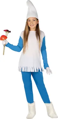 Produktbild von Maerchenhafte Zwergenfee Blaue Magie Kostuem Karneval Kinder Fasching Kokett Moderner Narr Witzfigur Jahreszeitenverkleidung, Größe: 110/116 Farbe: Blau
