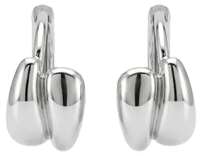 Produktbild von Creolen Ohrringe 925 Sterling Silber – Elegante Doppel-Creolen im organischen Bold-Design