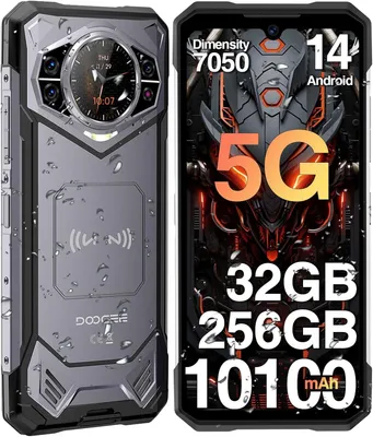 Produktbild von DOOGEE S200 Outdoor Handy 5G, 32GB+256GB Android 14 Outdoor Smartphone, 10100mAh 120Hz 6.72” FHD+ 1.32" AMOLED Heckdisplay, NFC 100MP+20MP Nachtsicht