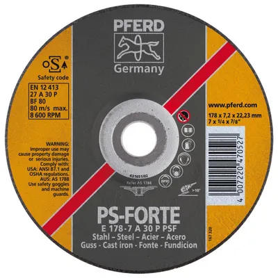 Produktbild von Pferd Schruppscheibe A30PPS 180 x 7 mm gekröpft E178-7 A30PPSF