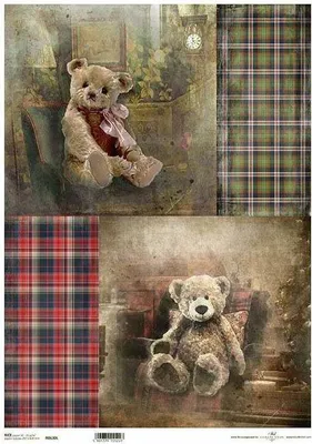Image de ITD Papier de riz découpage Papier de bricolage Technique de la serviette-R630L - A3-Teddy Bears, Noël