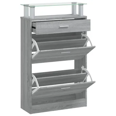 Image de Armoire à chaussures Gris Sonoma 63x24x104 cm Matériau dérivé du bois