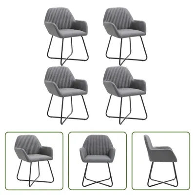 Produktbild von The Living Store Esszimmerstühle 4 Stk. Dunkelgrau Stoff