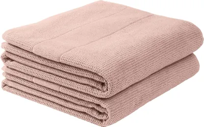 Produktbild von Schiesser Duschtuchset Turin | Frottier | 2-teilig | Reiskornoptik | 100% Baumwolle | flauschig, saugstark, farbecht  | Kordelaufhänger | 70x140cm | Hellrosa